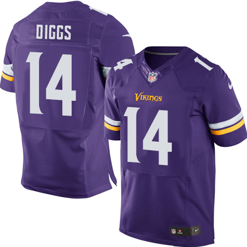 Men's Elite Stefon Diggs Nike Jersey Purple Home - #14 NFL Minnesota Vikings